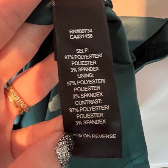 Max and Cleo black teal empire waist deep V-neck dress size 10 NWT - Picture 4 of 5